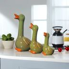 Home Studio The Happy Duck Family – Set of 3 Ceramic Figurines | Quirky & Charming Home Decor