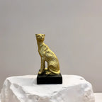 Home Studio | Golden Panther Sculpture with Black Base | Modern Luxe Decor (18 cm)