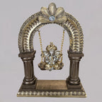 Home Studio | Ganpati Jhula Idol – Traditional Swing Statue for Home & Office Decorative Figurine