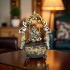 Home Studio | Lord Ganesha on Elephant Swing Idol – Decorative Ganesh Jhula Statue Figurine