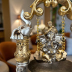 Home Studio | Lord Ganesha on Elephant Swing Idol – Decorative Ganesh Jhula Statue Figurine