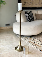 Rustic Gold & Crystal Floor Candelabra (103cm) Decorative Candel Holder By Home Studio