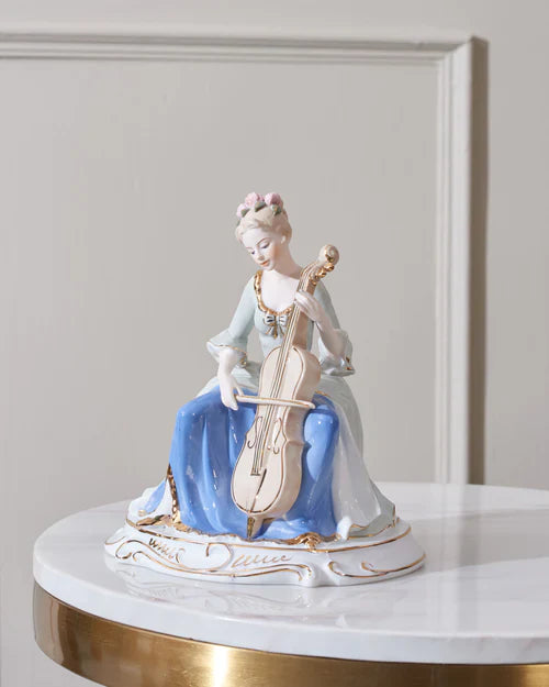 Home Studio | Antique-Inspired Porcelain Beauty – Victorian Lady Statue | Elegant Vintage Decor (25 cm)