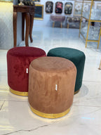 Velvet Ottoman Pouffe Stool for Living Room – 16x16x18 Inch Pouffe for Sitting, Footrest, Dressing Table & Home Decor