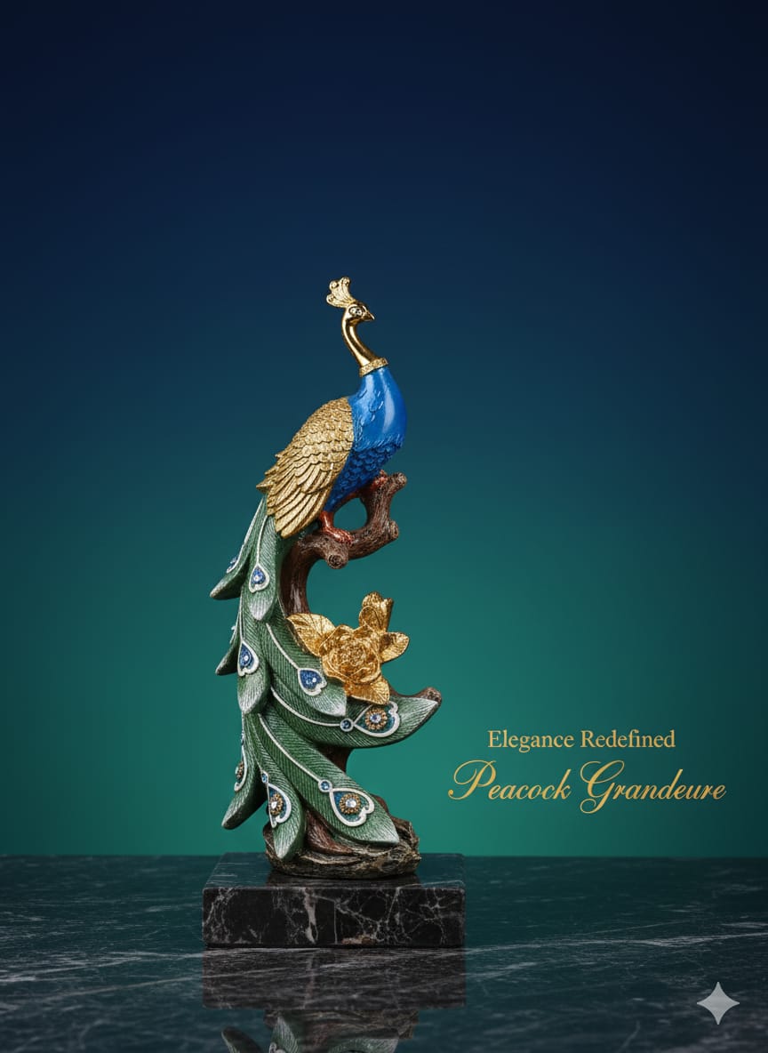 Luxury Peacock Statue – Premium Handcrafted Decorative Statue for Home & Office