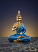 Serenity's Embrace: Golden Buddha Decorative Statue in Divine Tranquility by Home Studio