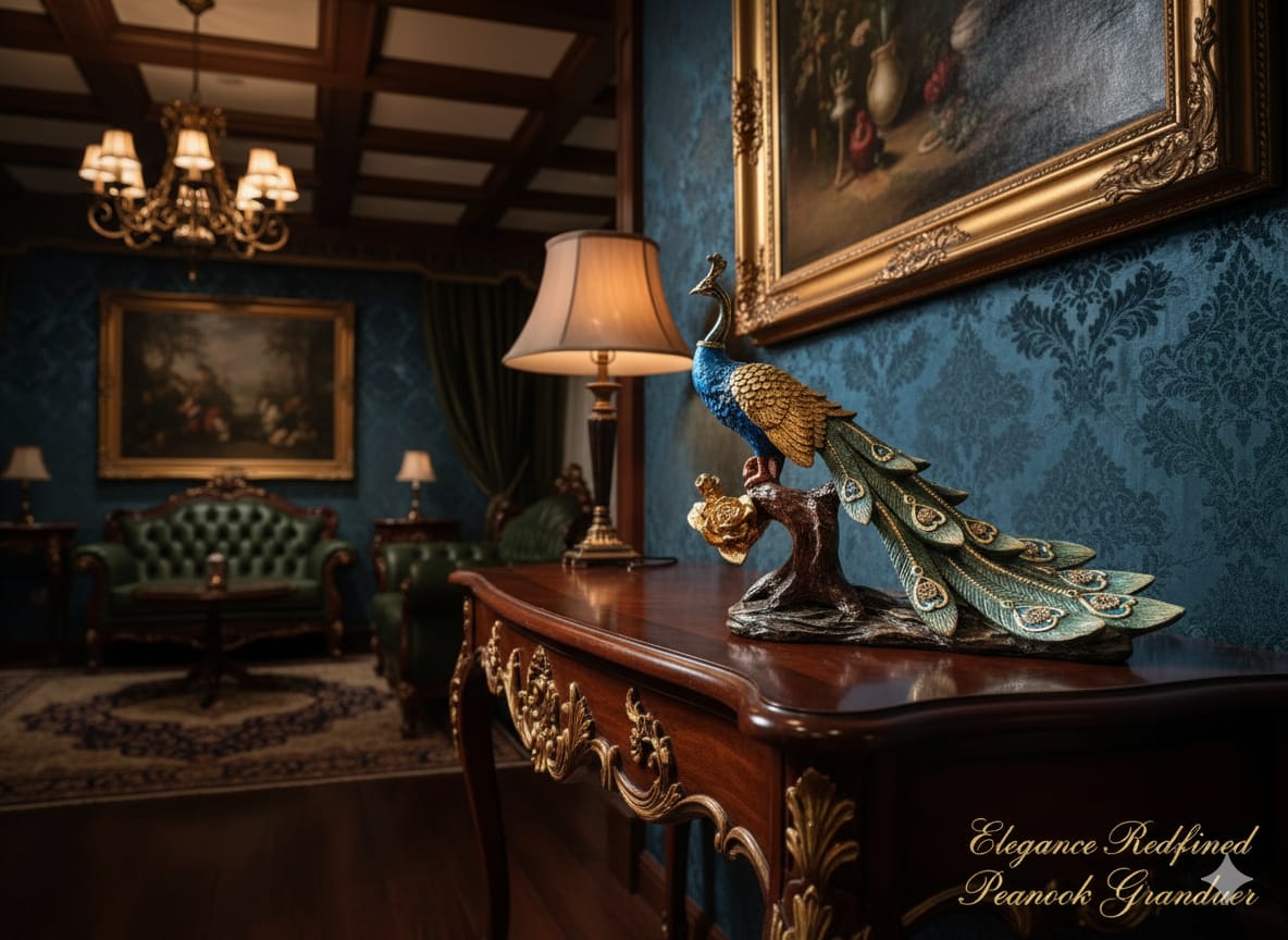 Luxury Peacock Statue – Premium Handcrafted Decorative Statue for Home & Office