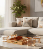 The Heirloom Collection: Designer Golden Trays & Crystal Glassware