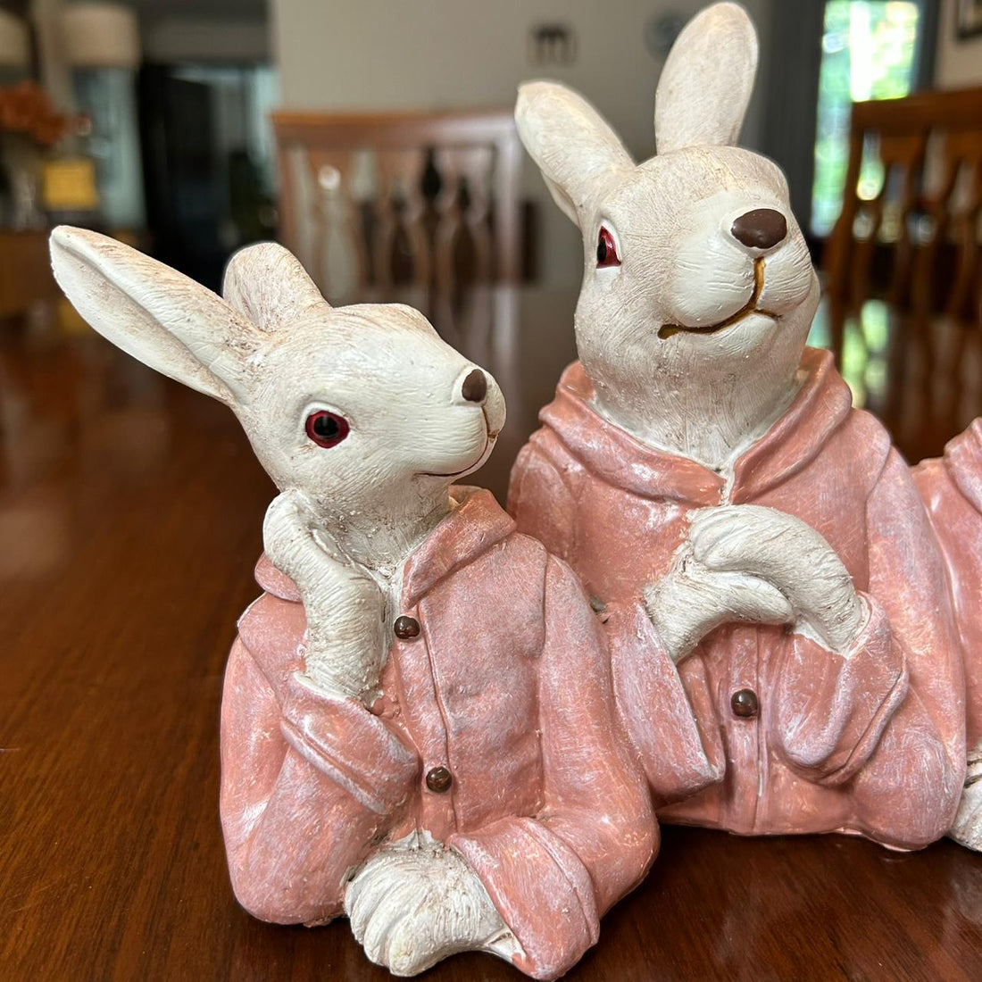 Home Studio | The Blush Bunnies: Rabbit Family Figurine Set – Decorative Item