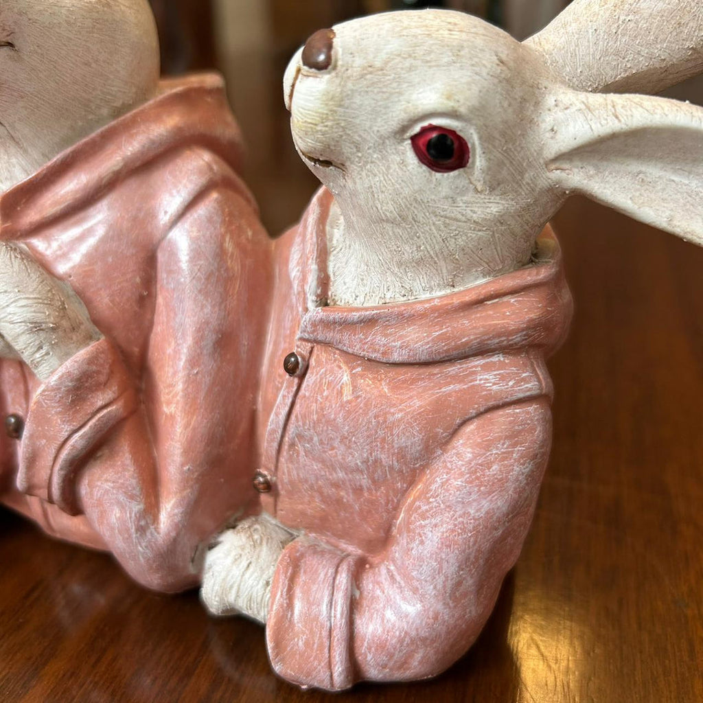 Home Studio | The Blush Bunnies: Rabbit Family Figurine Set – Decorative Item