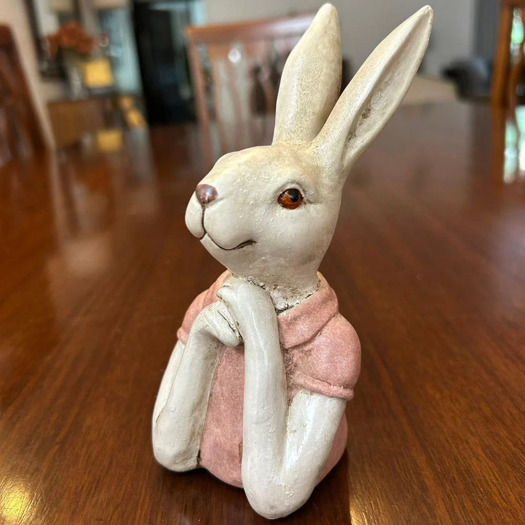 Home Studio | The Blush Bunnies: Rabbit Family Figurine Set – Decorative Item