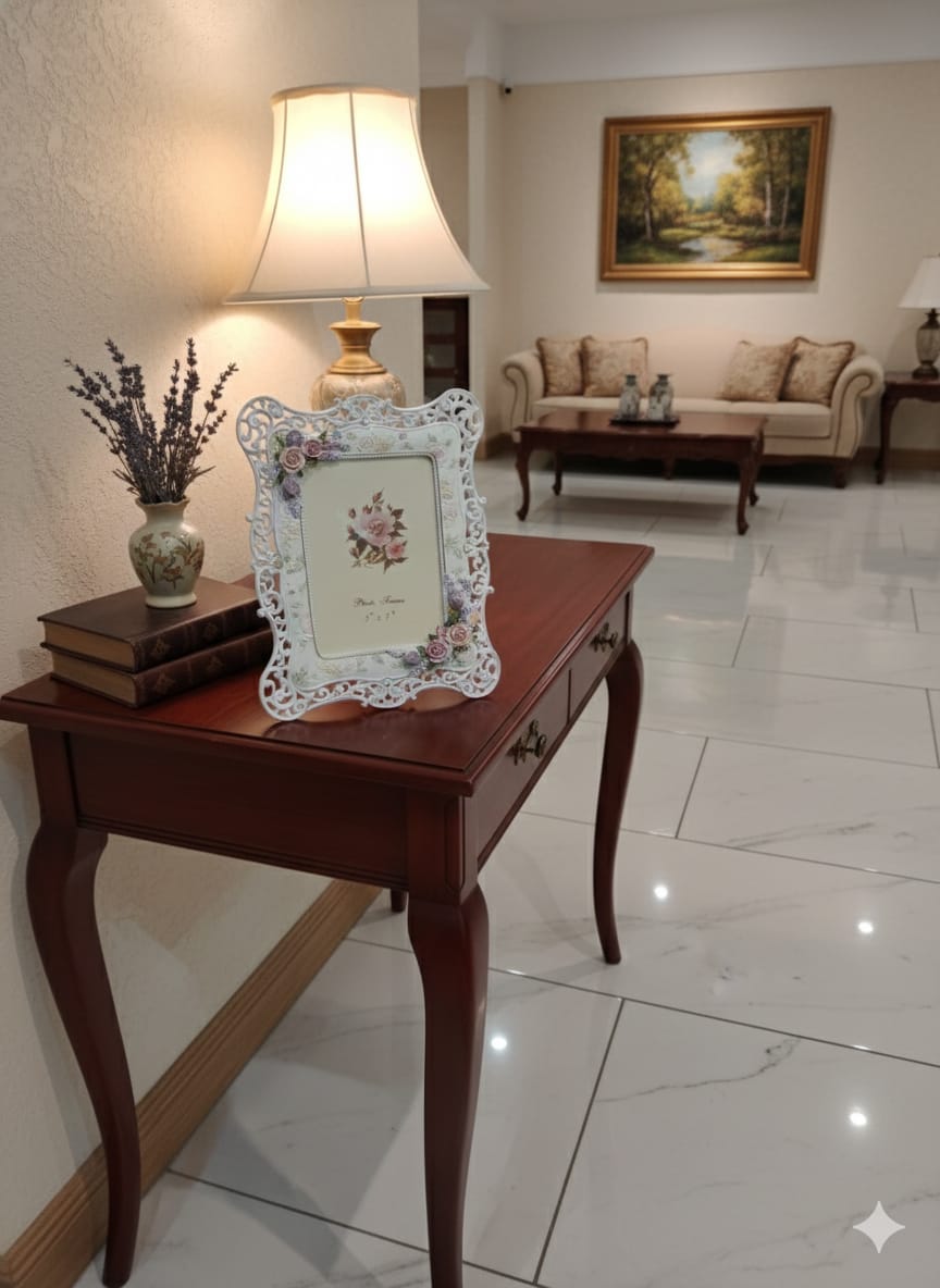 Rectangle Photo Frame 5x7 Inch Photo, Designer Frames Perfect for Home Decor, Unique Gift Idea, Durable, Birthday, Wedding, Return Gift - White