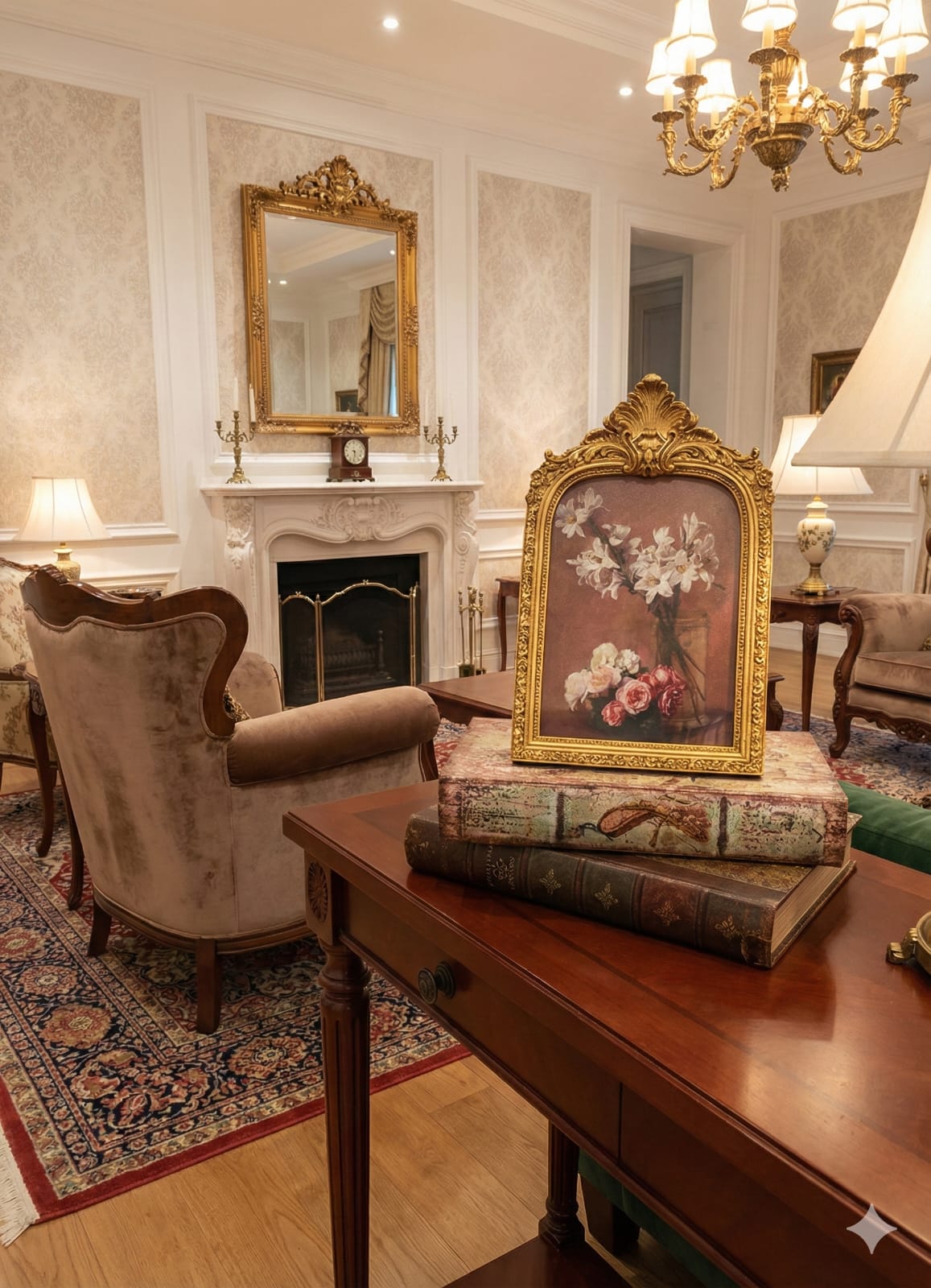 Royal Blossom Photo Frame 5x7 Inch Photo, Designer Frames Perfect for Home Decor, Unique Gift Idea, Durable, Birthday, Wedding, Return Gift - Royal Gold