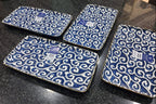 Abstract Design Ceramic Platters Set Of 4 8x4 Inch