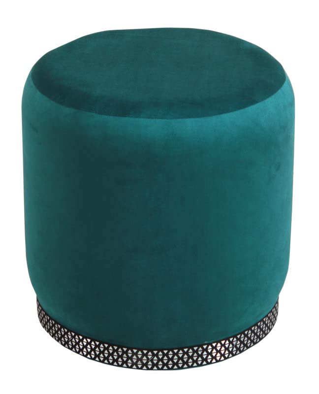 Velvet Ottoman Pouffe Stool for Living Room – 16x16x18 Inch Pouffe for Sitting, Footrest, Dressing Table & Home Decor