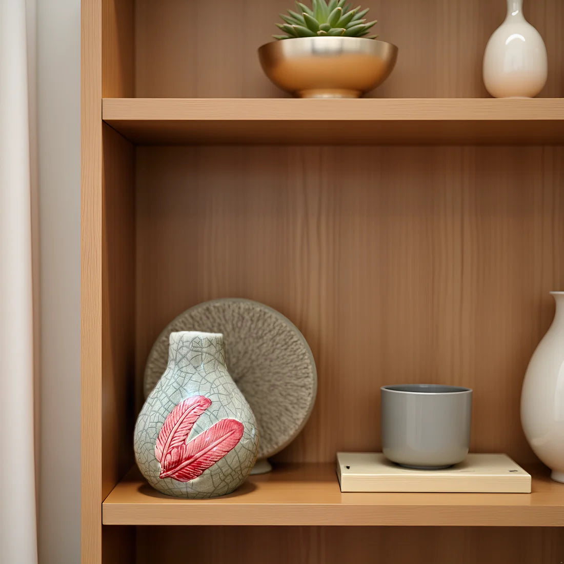Home Studio | The Crimson Quill Ceramic Vase Decorative Item