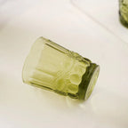Green Textured Glass Set – Set of 4 Stylish Tumblers for Dining & Entertaining by Home Studio