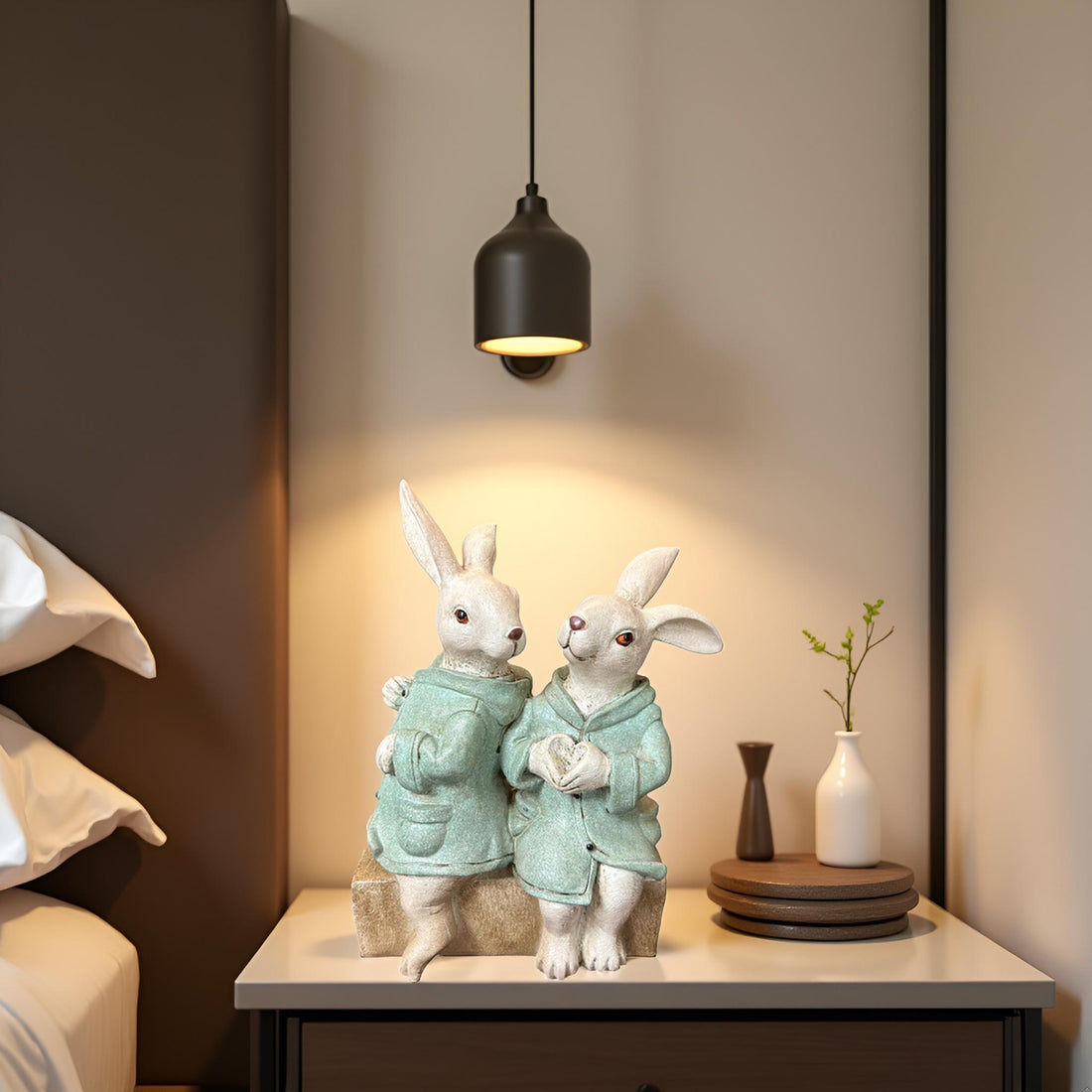 Home Studio | The Bunny Tales: The Cozy Companions Series Figurine – Green Decorative Item