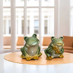 Home Studio | Ceramic Frog Twins Figurines – Whimsical 2-Piece Set | Playful Nature-Inspired Decor