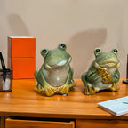 Home Studio | Ceramic Frog Twins Figurines – Whimsical 2-Piece Set | Playful Nature-Inspired Decor