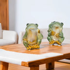 Home Studio | Ceramic Frog Twins Figurines – Whimsical 2-Piece Set | Playful Nature-Inspired Decor