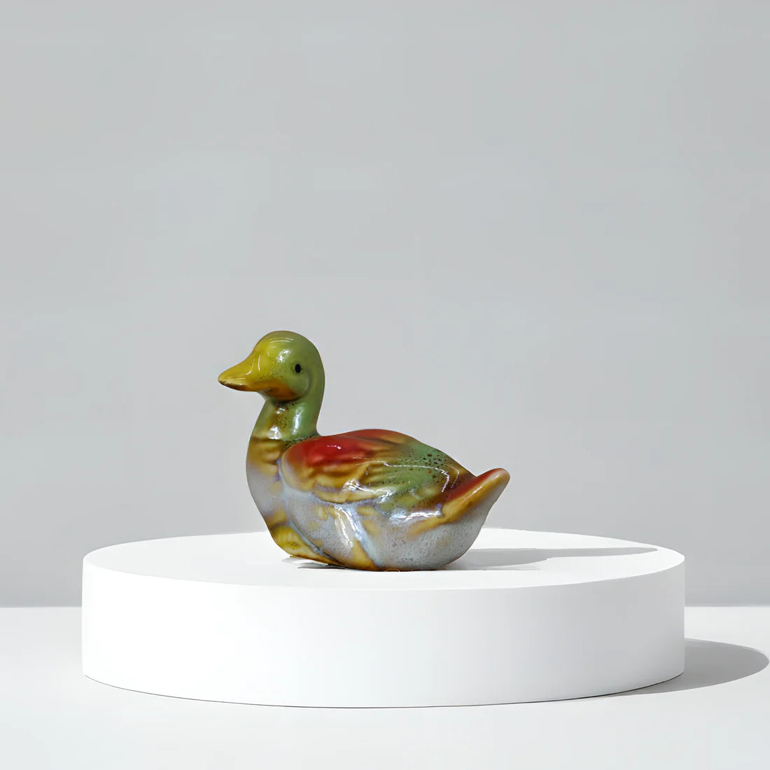 Home Studio Decorative Ceramic Duck Set – Multicolored Figurines (Set of 4) | Cute Collectible Home Decor for Living Room