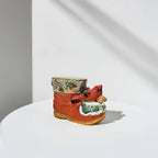Home Studio | Holiday Ceramic Boot Planter – Rustic Multipurpose Decor with Woodland Accents