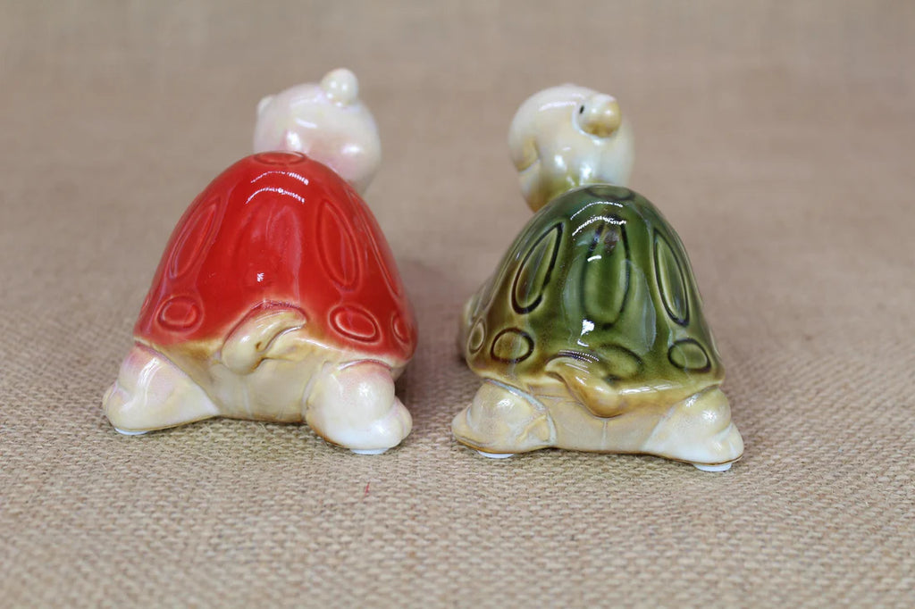 Home Studio | Glazed Turtle Friends Figurine Set – 2 Big Pieces | Cute Collectible Decor