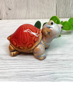 Home Studio | Handcrafted Ceramic Turtles – Set of 4 Colorful Figurines | Miniature Animal Decor