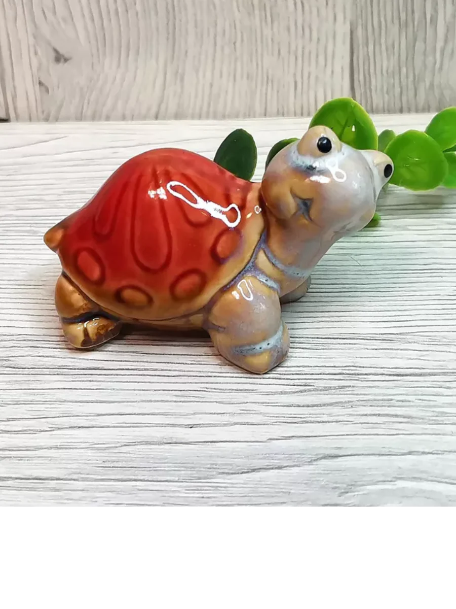 Home Studio | Handcrafted Ceramic Turtles – Set of 4 Colorful Figurines | Miniature Animal Decor