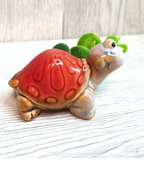 Home Studio | Handcrafted Ceramic Turtles – Set of 4 Colorful Figurines | Miniature Animal Decor