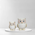 Home Studio Ceramic Owl Pair – Minimalist White Owls (Set of 2) | Modern & Playful Home Decor