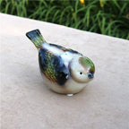 Home Studio | Charming Ceramic Glazed Bird Figurines – Set of 2 | Realistic Whimsical Decor