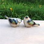 Home Studio | Charming Ceramic Glazed Bird Figurines – Set of 2 | Realistic Whimsical Decor
